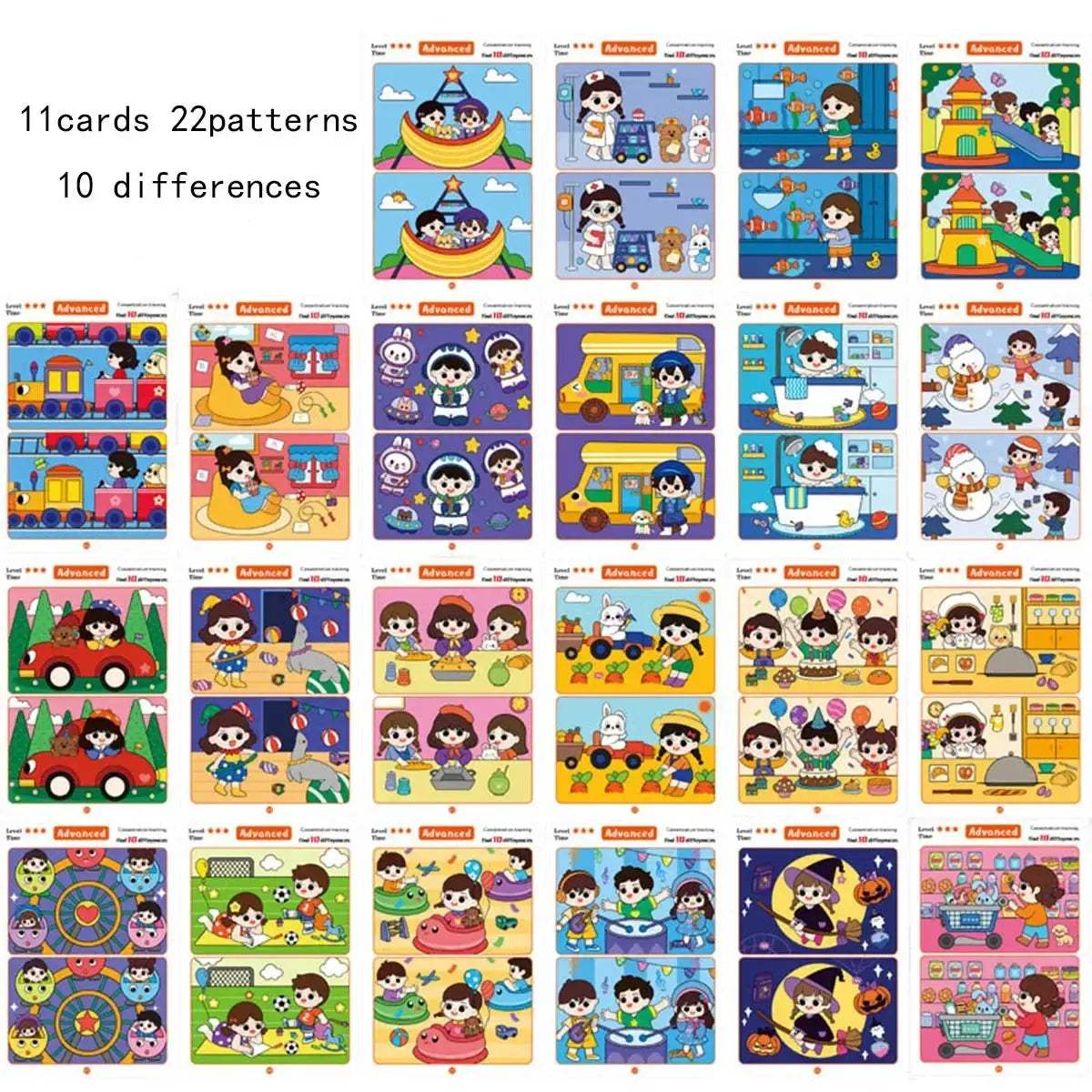 Spot The Difference Focus Reusable Cards Erasable Pen -  ToylandEU™