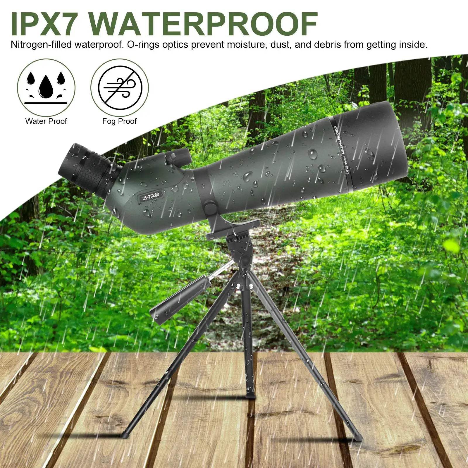 Spotting Scope 25-75x80 With Phone Adapter Tripod For Bird Watching - ToylandEU