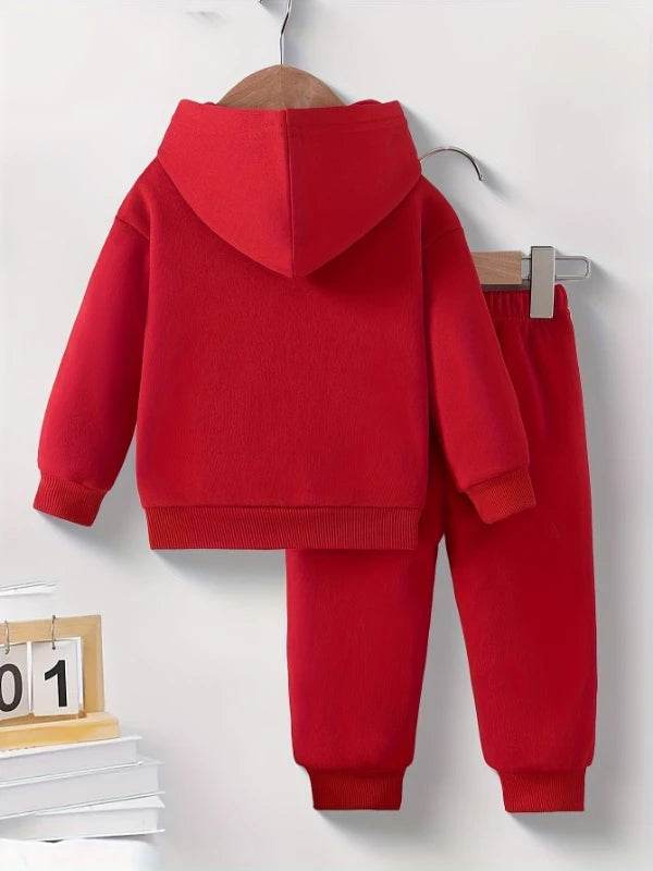 Spring Autumn Baby Boy Dinosaur Print Fleece Hoodie And Pants Two-Piece Casual Set Long Sleeve Thermal Outfit for Toddlers - ToylandEU