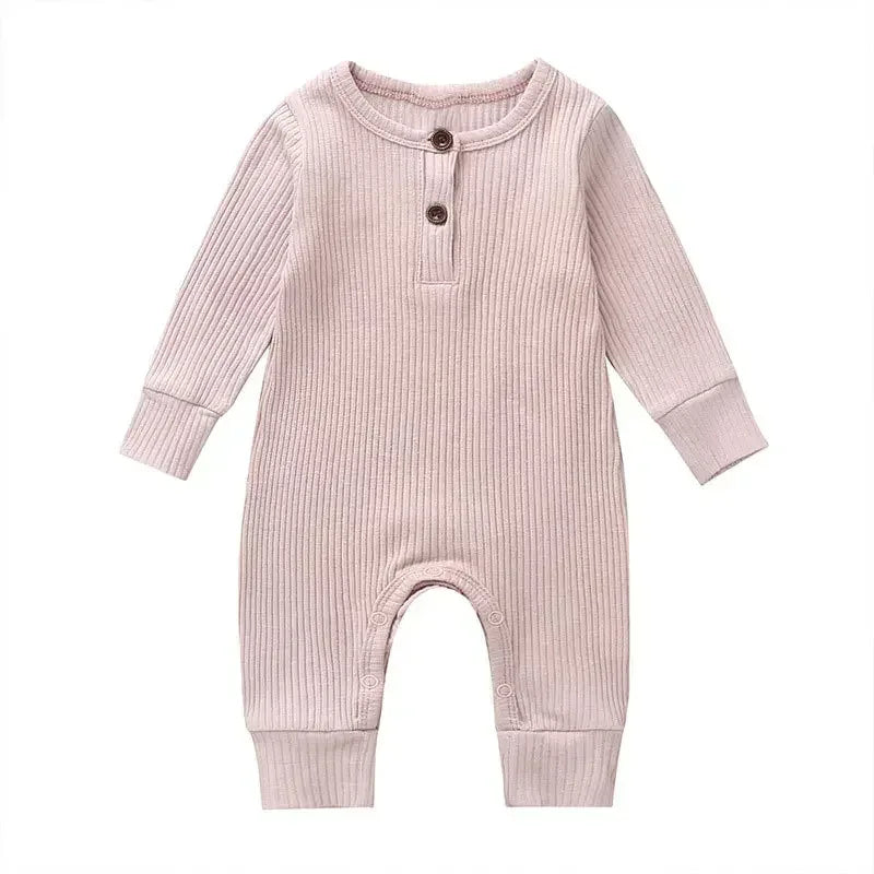 Spring Autumn Newborn Infant Baby Boys Girls Full Sleeve Rib Cotton Romper Playsuit Jumpsuit - ToylandEU