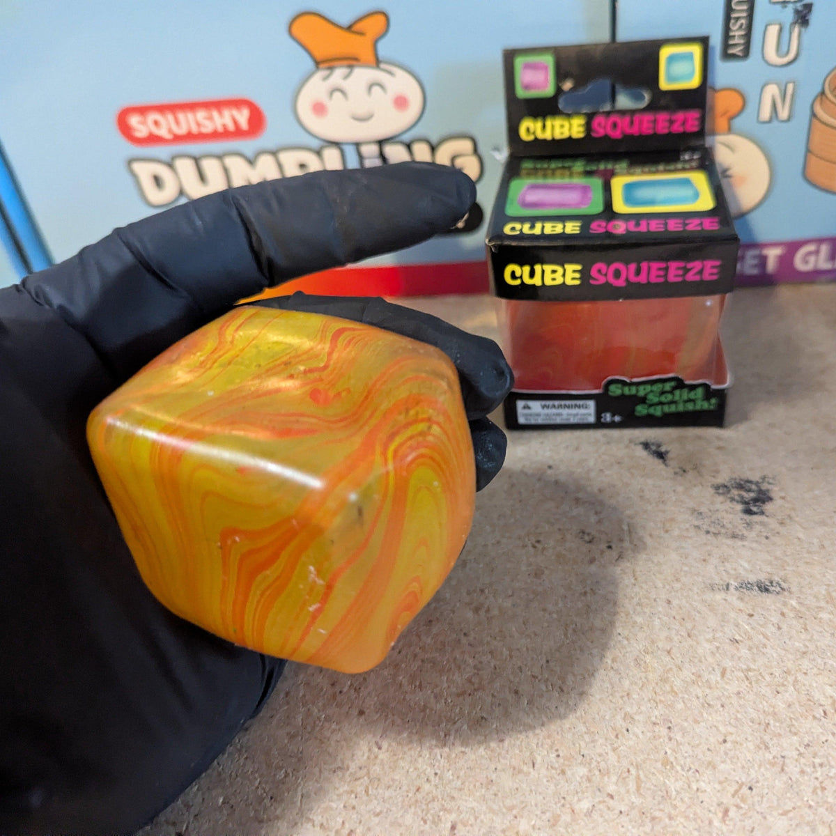 Squeeze Cube | Yellow Orange Swirl | Toylandeu™