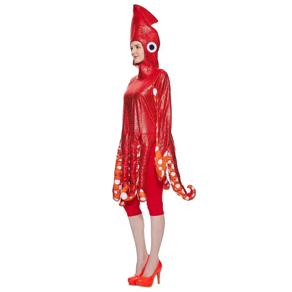 Squid Costume For Adults Sea Creature Spooky Onesie Halloween - ToylandEU