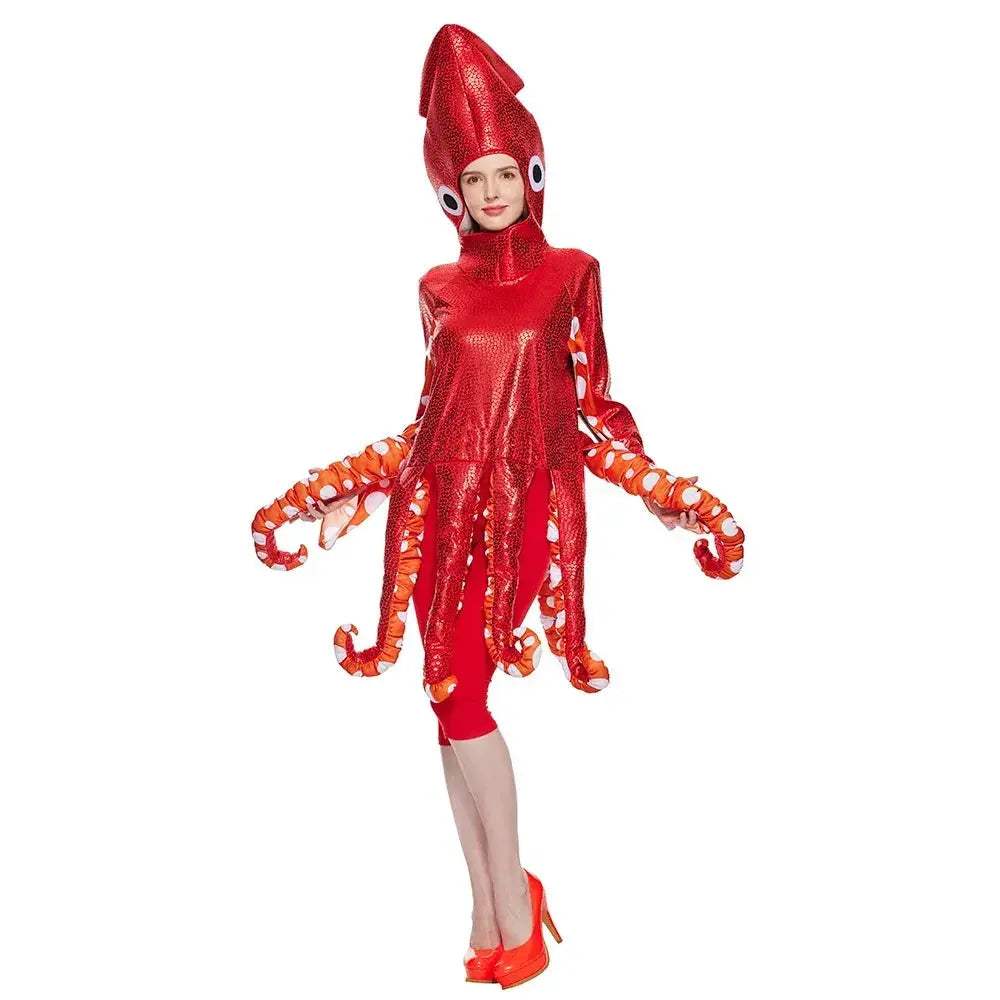 Squid Costume For Adults Sea Creature Spooky Onesie Halloween - ToylandEU
