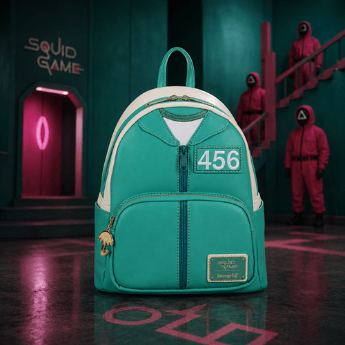 Squid Game Seong Gi-Hun Player 456 Cosplay Mini Backpack | Loungefly | Green Tracksuit Design | Squid Game Fans