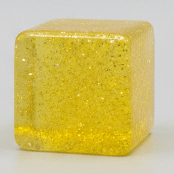 Squishy Toy | Yellow Glitter Mini Cube | Toylandeu™