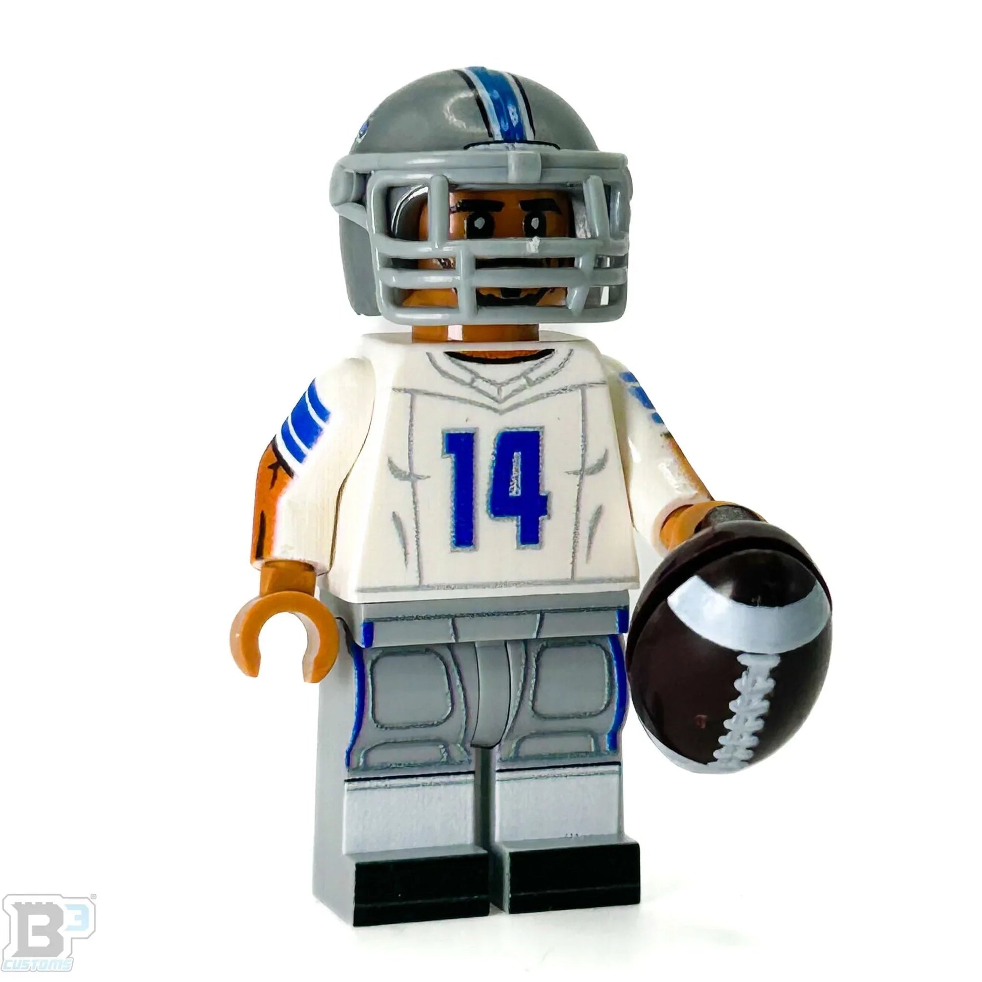 St Brown Detroit Lions LEGO Figure With Custom Printed Helmet For Desk Or Shelf Display - ToylandEU