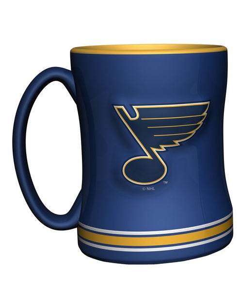 St Louis Blues Coffee Mug 14 Oz Sculpted Relief Team Color - ToylandEU