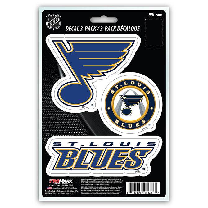 St Louis Blues Die Cut Decals 3 Pack Premium Clear Vinyl - ToylandEU