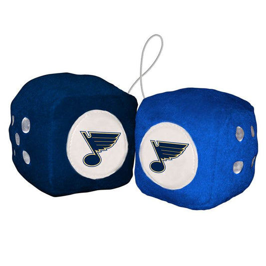 St Louis Blues Fuzzy Dice Plush Hangable 3 Inch Car Decor - ToylandEU