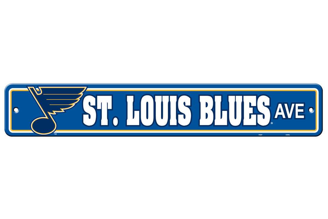 St Louis Blues Plastic Street Sign 4x24 Inch Decor - ToylandEU