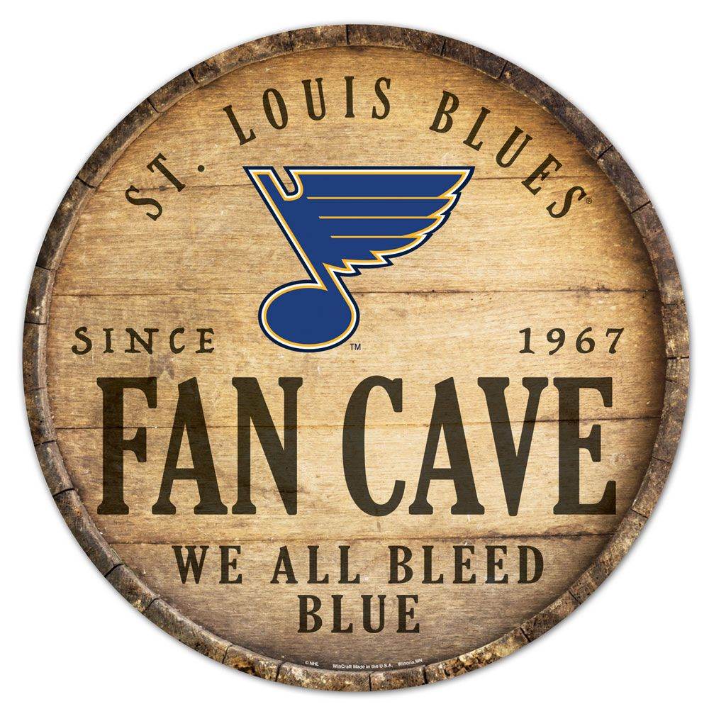 St Louis Blues Wood Sign 14 Inch Round Barrel Top Decor - ToylandEU