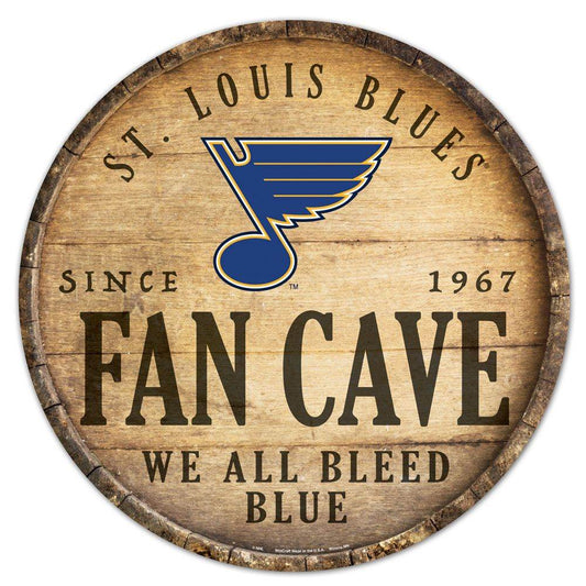 St Louis Blues Wood Sign 14 Inch Round Barrel Top Decor - ToylandEU