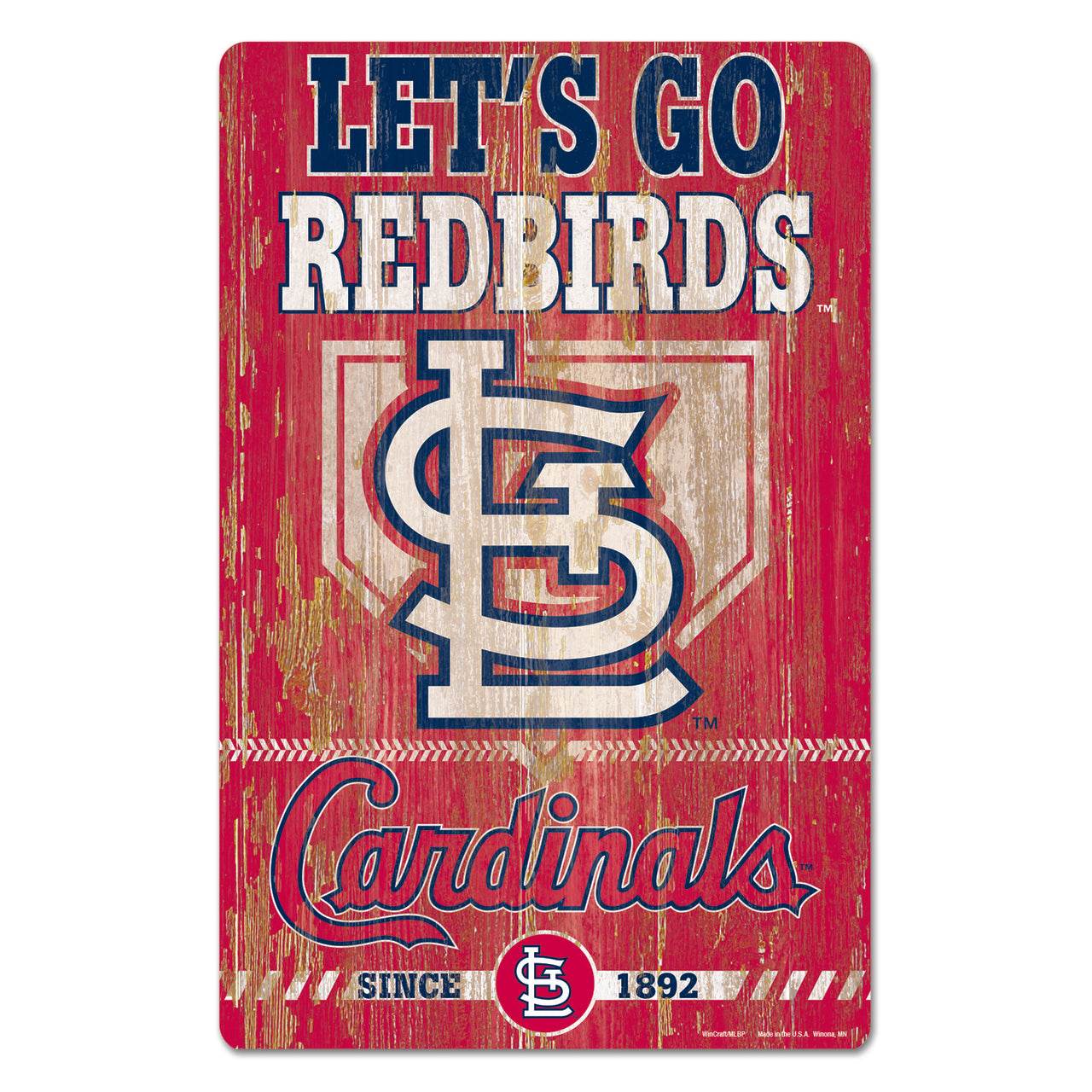 St Louis Cardinals 11x17 Wincraft Wood Sign Slogan Design - ToylandEU