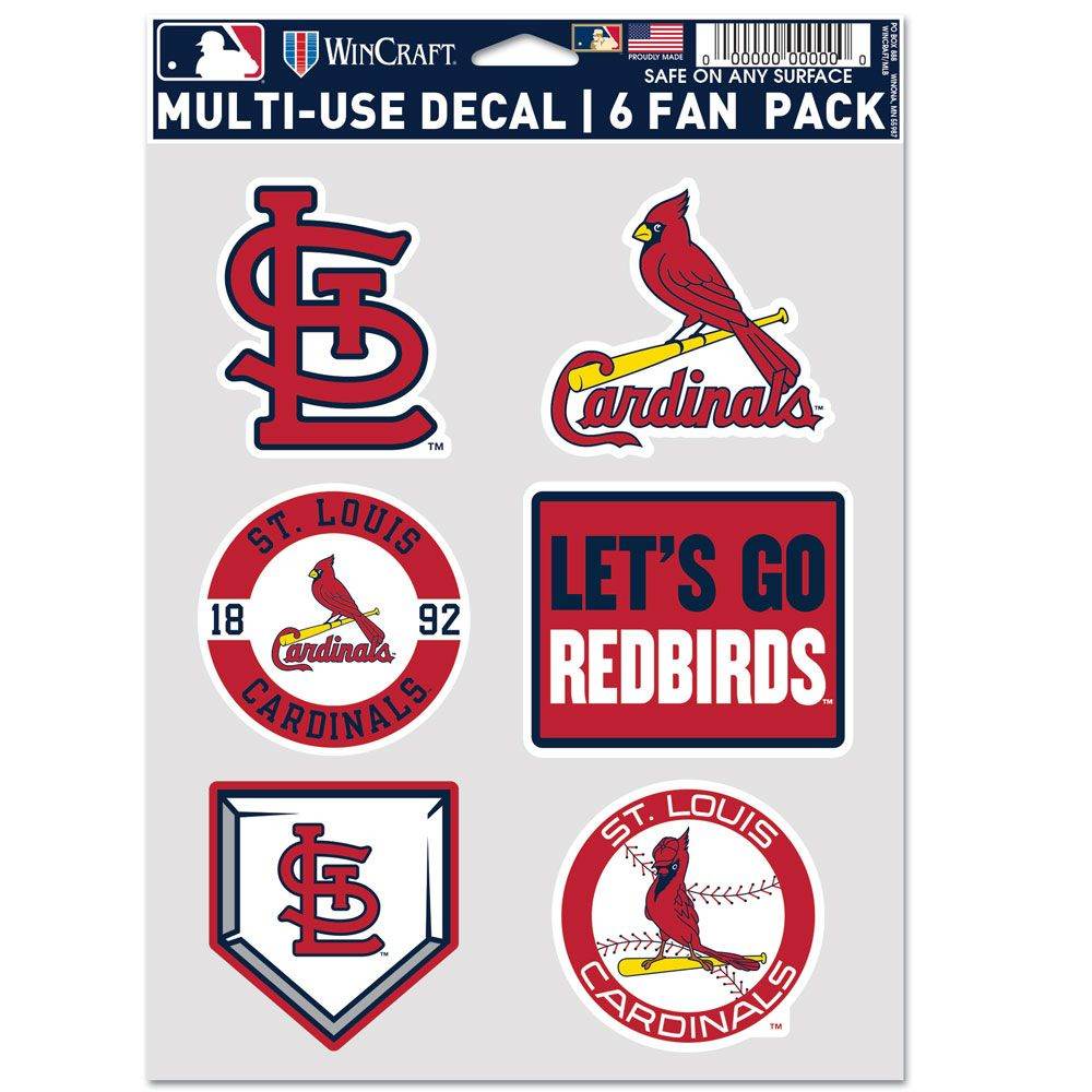 St Louis Cardinals Decal Multi Use Fan Pack 6 Pack Set - ToylandEU