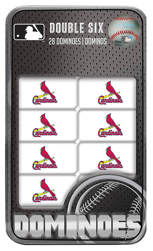 St Louis Cardinals Dominoes Double Sixes Resin Set Tin Box - ToylandEU