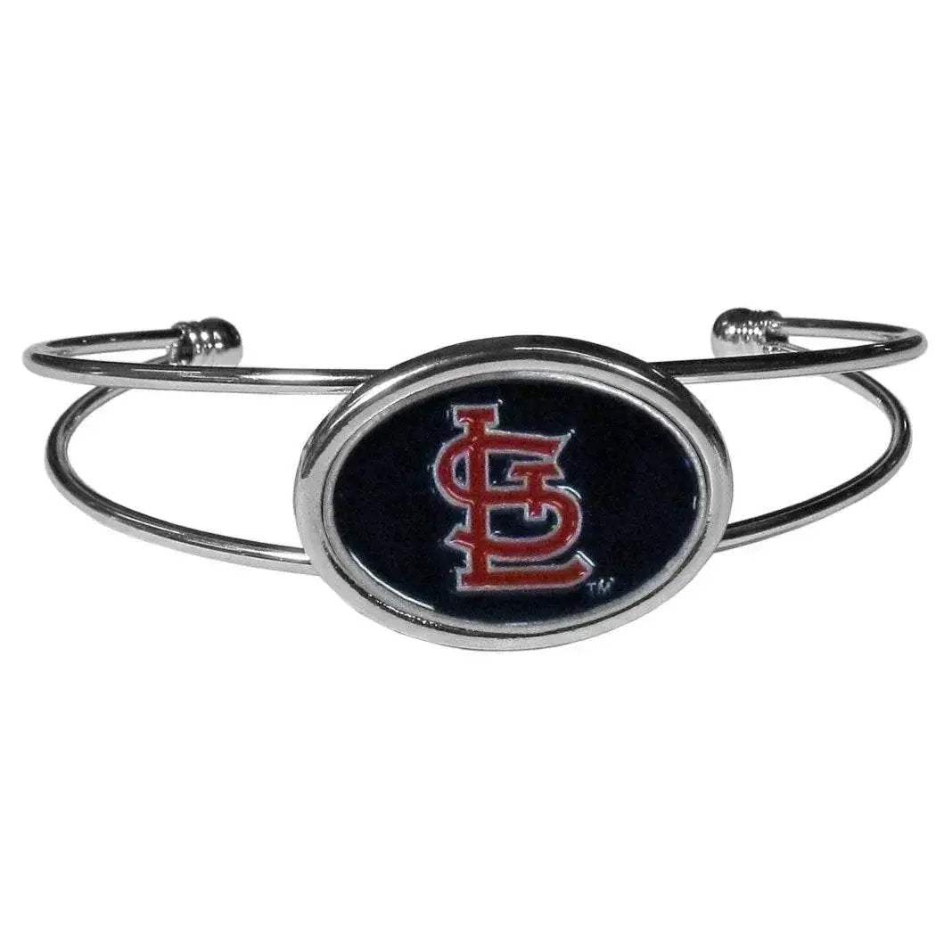 St Louis Cardinals Double Bar Cuff Bracelet With Team Logo - ToylandEU