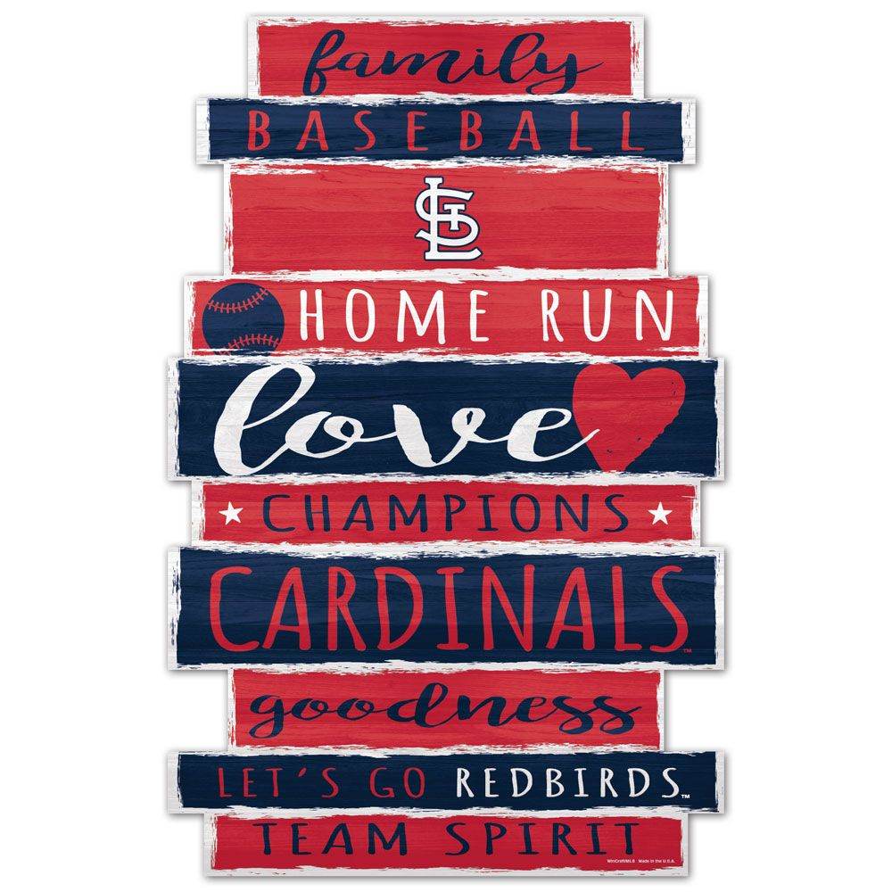 St Louis Cardinals Wood Sign 11x17 Family Word Design - ToylandEU