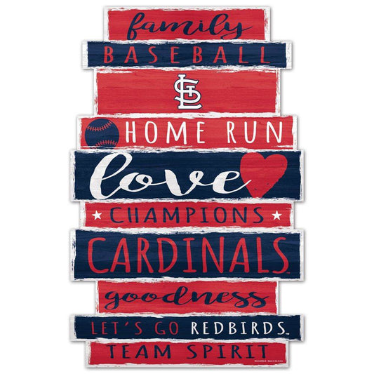 St Louis Cardinals Wood Sign 11x17 Family Word Design - ToylandEU