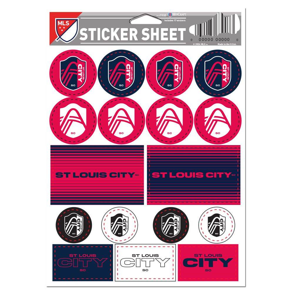 St Louis City SC 5x7 Vinyl Decal Sheet Stickers Pack - ToylandEU