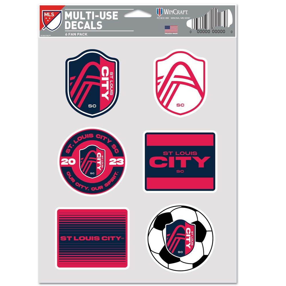 St Louis City SC Decal Pack Multi Use Fan 6 Pack Set - ToylandEU