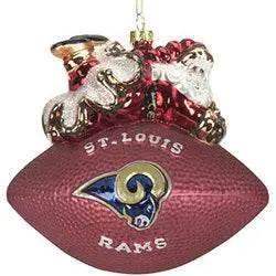 St Louis Rams Ornament Five And A Half Inch Glass Football - ToylandEU