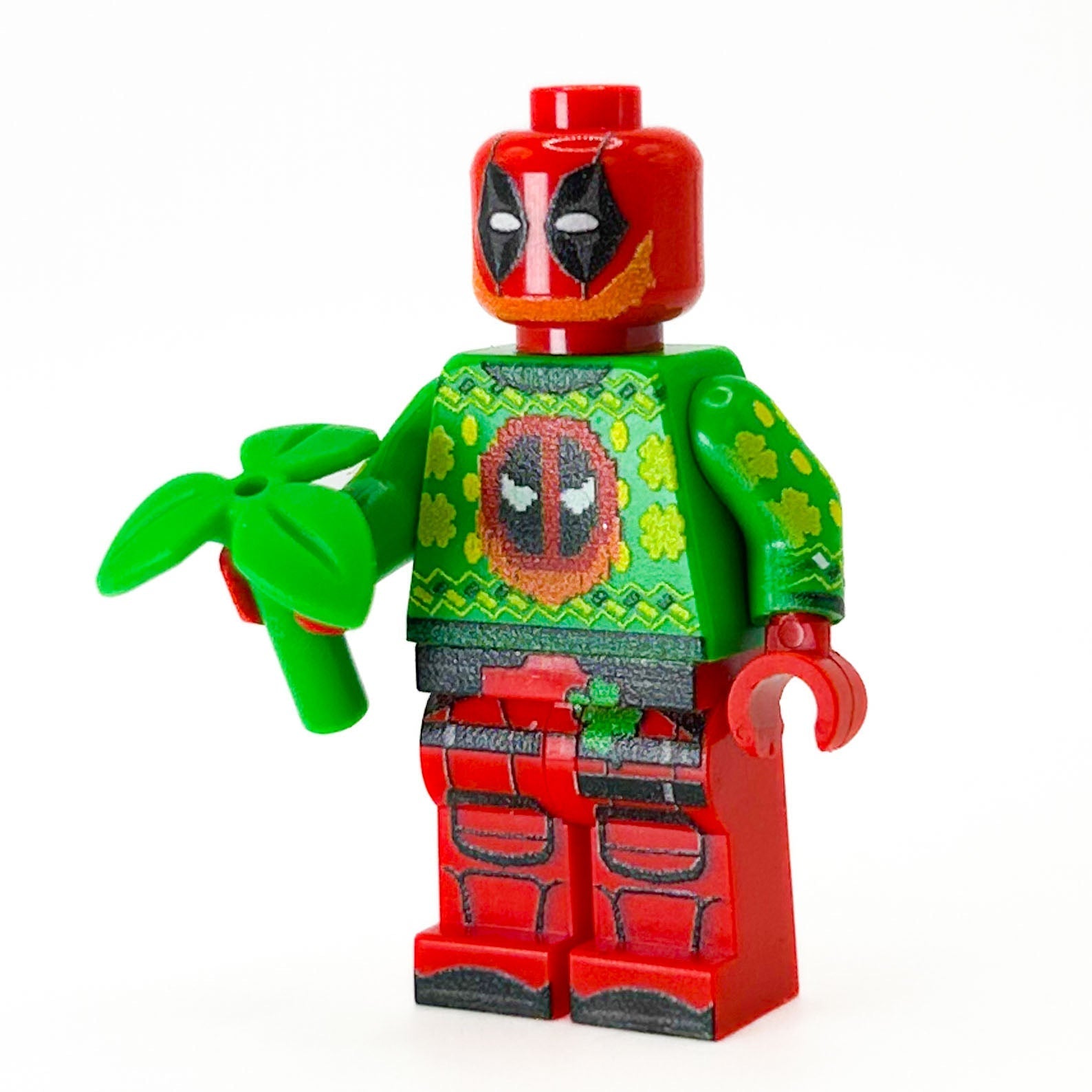 St Patrick's Day Luckpool Figure By B3 Customs, 100% Authentic LEGO Parts, Standard Figure Size, Includes Small Plant - ToylandEU