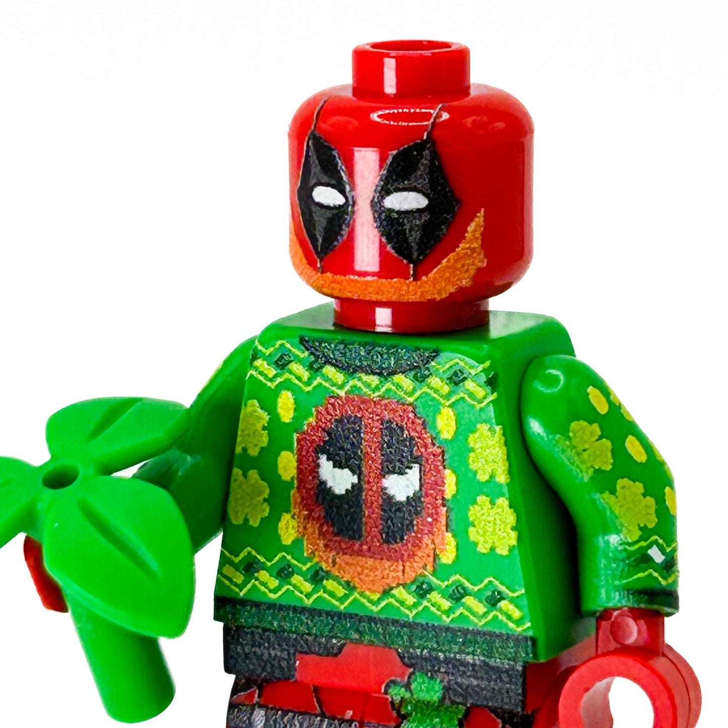 St Patrick's Day Luckpool Figure By B3 Customs, 100% Authentic LEGO Parts, Standard Figure Size, Includes Small Plant - ToylandEU