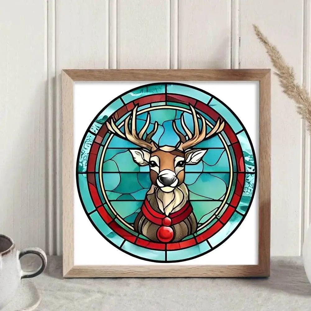  Stained Glass Santa Claus Cross Stitch Kits for Christmas Home Decoration – Embroidery Set on Printed Canvas -  ToylandEU™