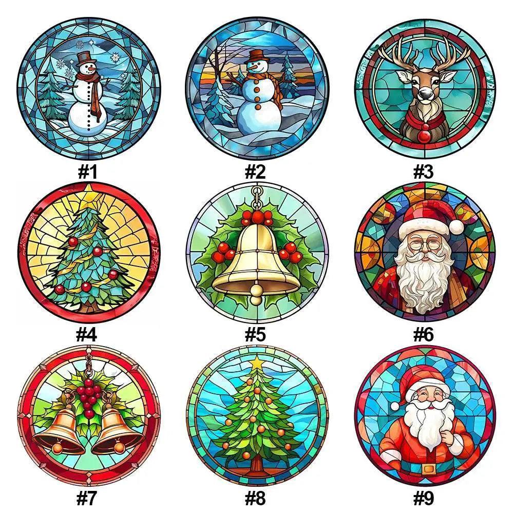  Stained Glass Santa Claus Cross Stitch Kits for Christmas Home Decoration – Embroidery Set on Printed Canvas -  ToylandEU™
