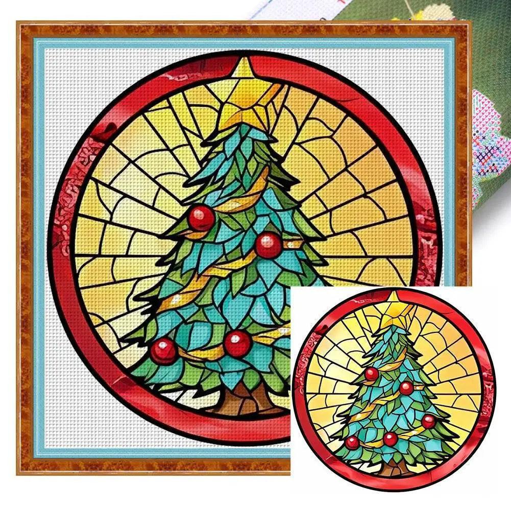  Stained Glass Santa Claus Cross Stitch Kits for Christmas Home Decoration – Embroidery Set on Printed Canvas -  ToylandEU™