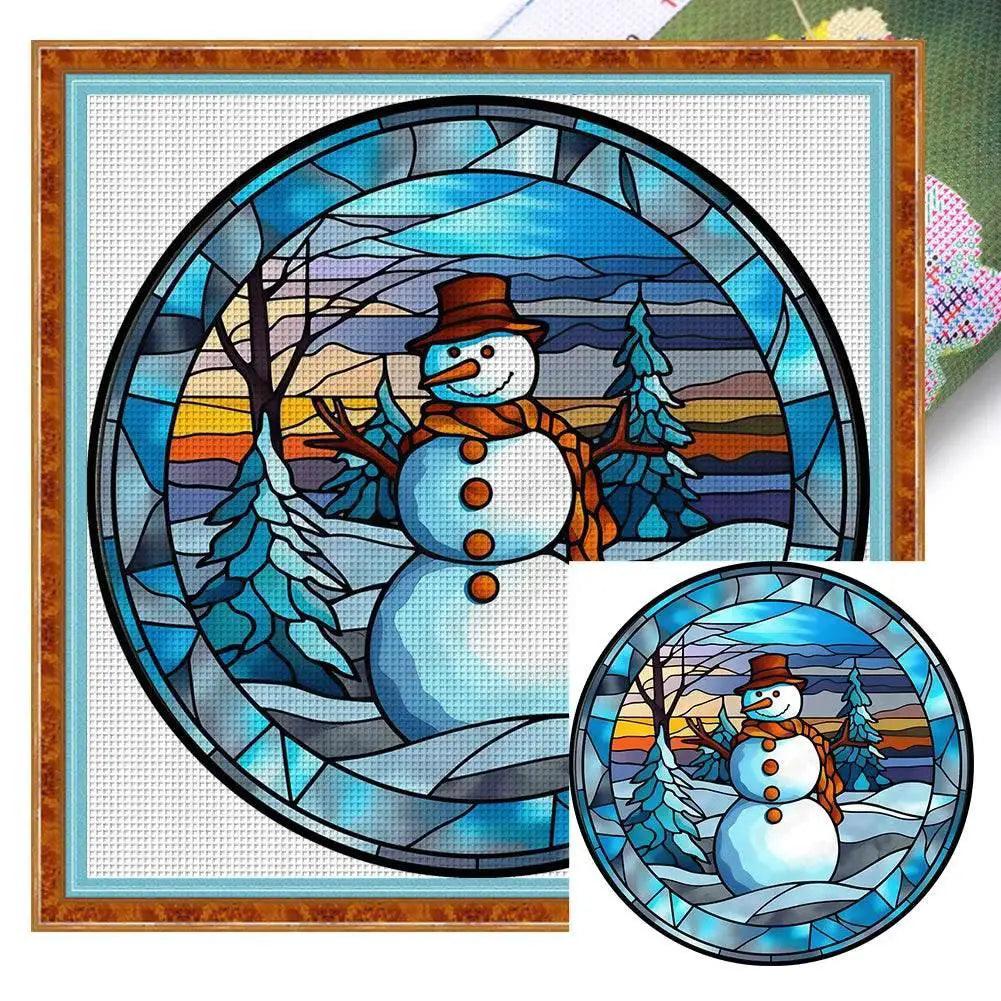  Stained Glass Santa Claus Cross Stitch Kits for Christmas Home Decoration – Embroidery Set on Printed Canvas -  ToylandEU™