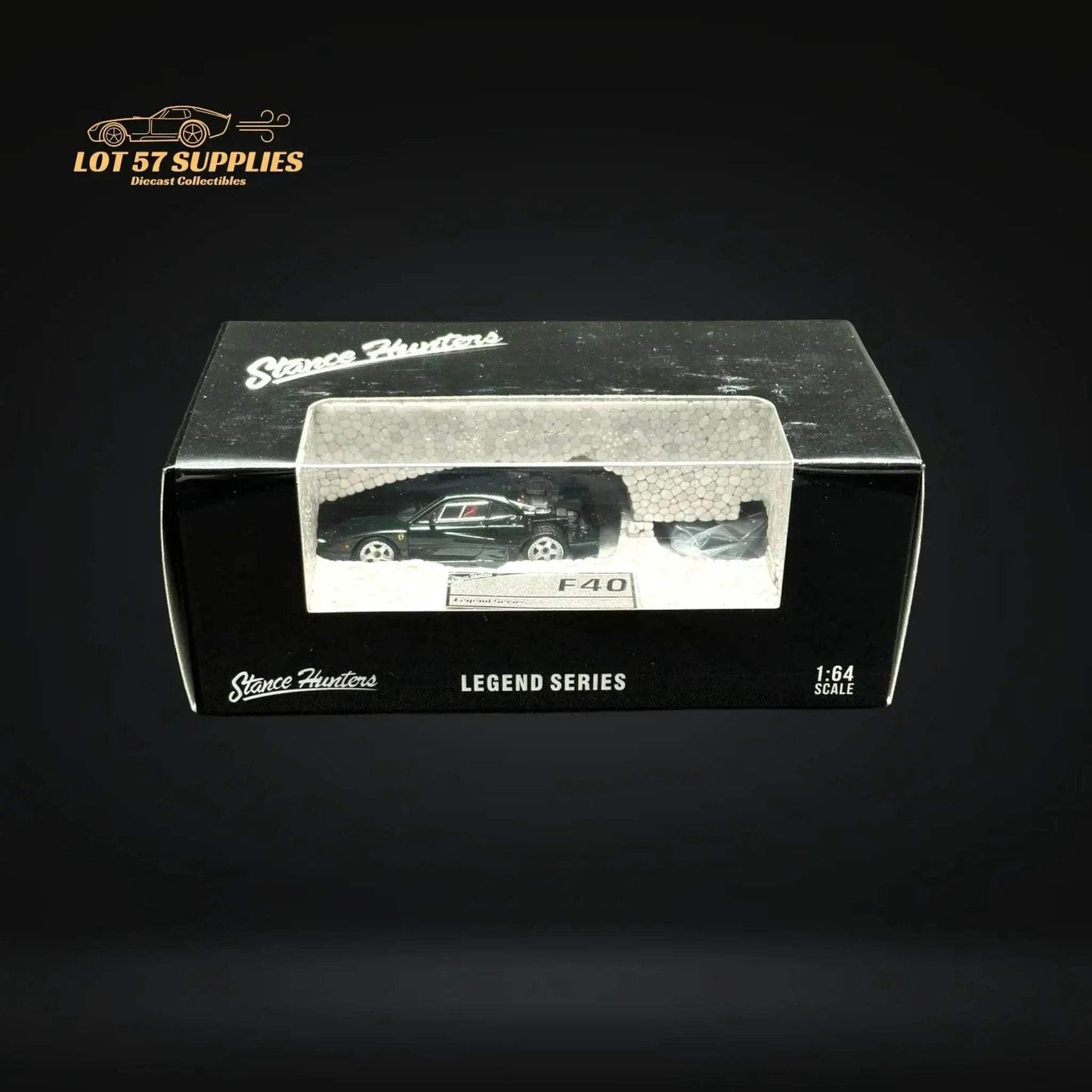 Stance Hunters Ferrari F40 LM British Green With Removable Rear Engine Cover 1:64 - ToylandEU
