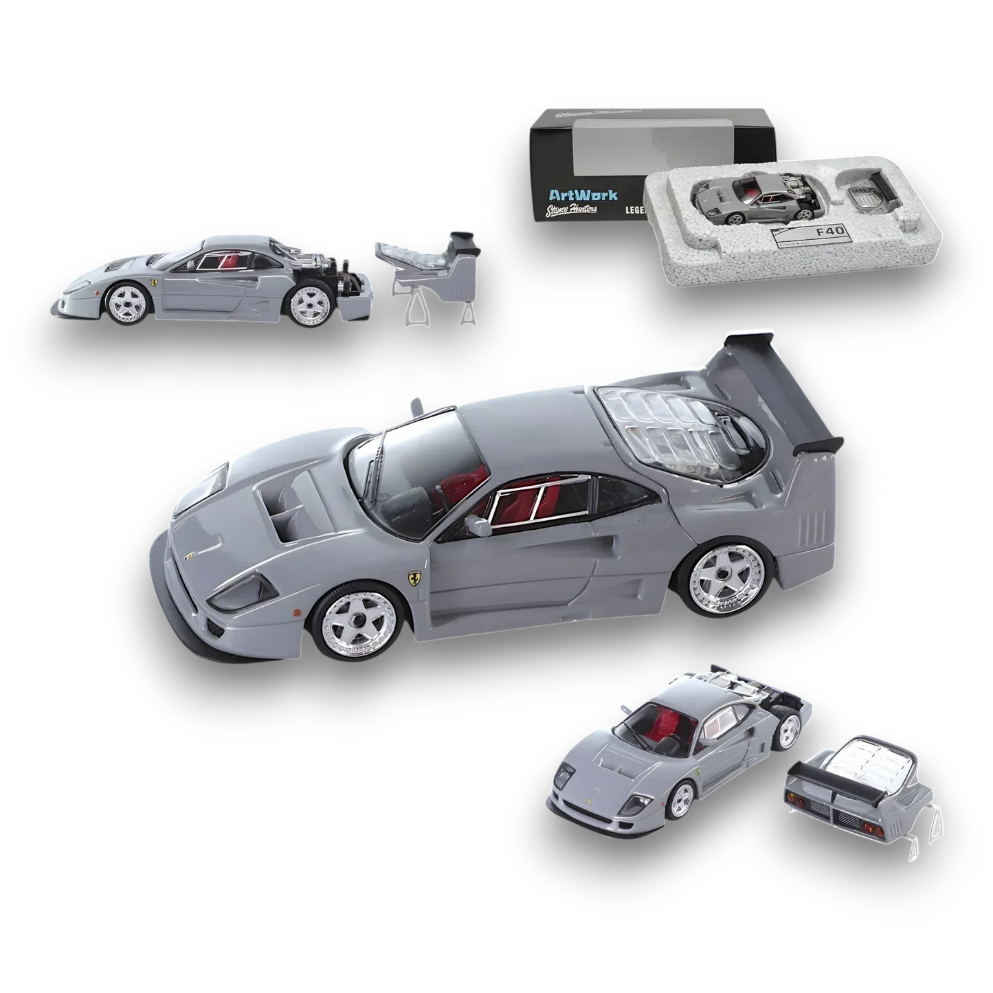 Stance Hunters Ferrari F40 LM Chalk Grey 1:64 - ToylandEU