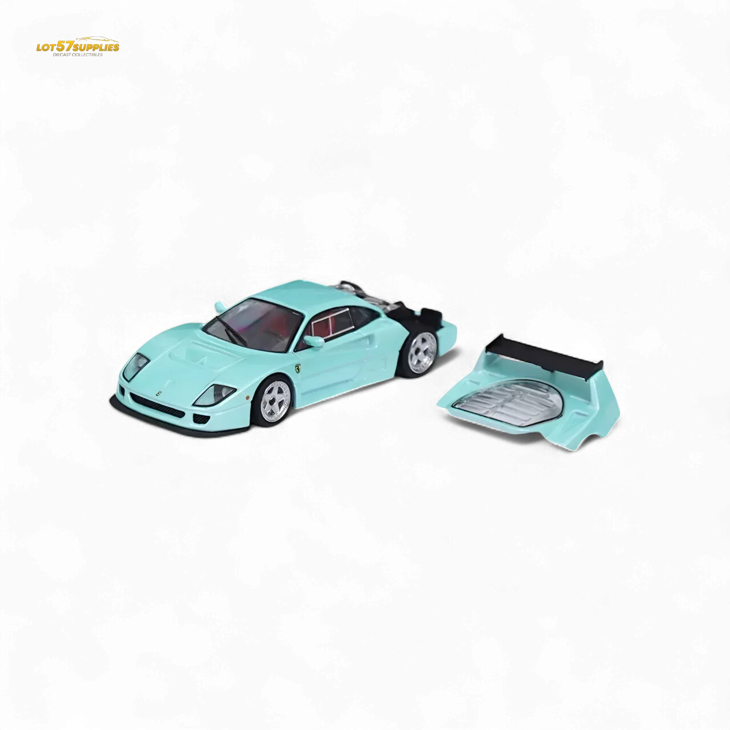Stance Hunters Ferrari F40 LM Light Aqua Green With Removable Rear Engine Cover 1:64 - ToylandEU