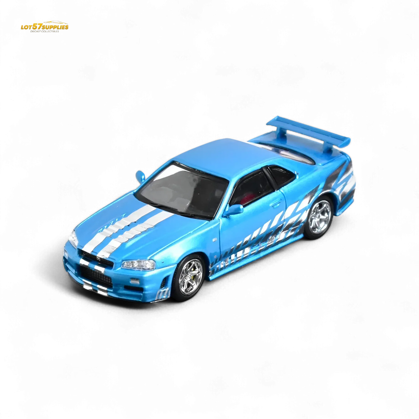 Stance Hunters Skyline GT-R R34 Z-Tune Guru Chrome Blue 888pcs 1:64 - ToylandEU
