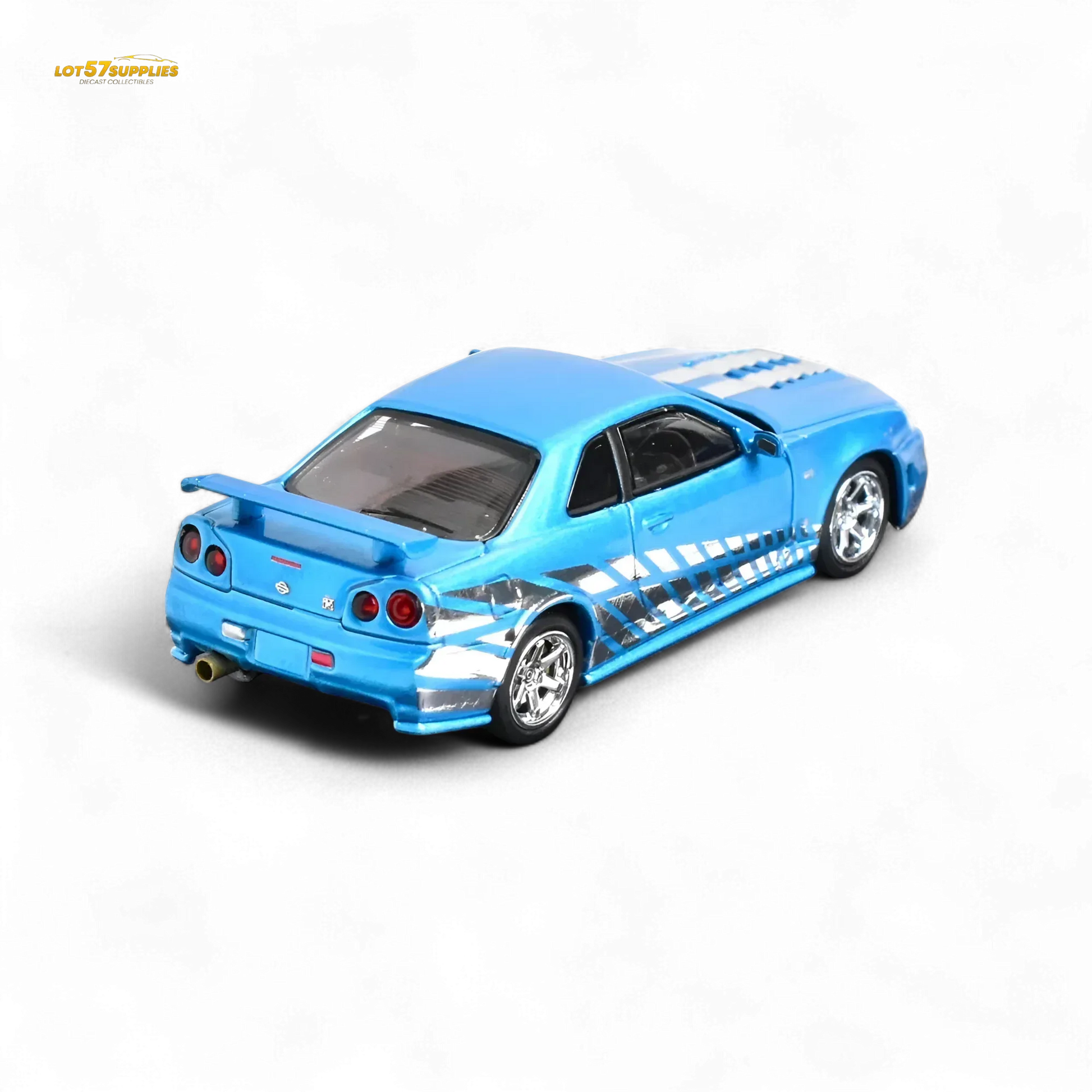 Stance Hunters Skyline GT-R R34 Z-Tune Guru Chrome Blue 888pcs 1:64 - ToylandEU