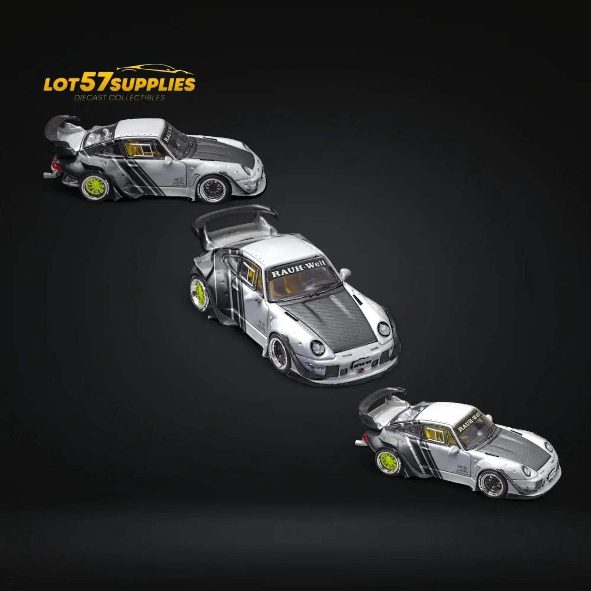 Star Model Porsche RWB 993 GT Wing Cyberpunk Silver Livery Ordinary 1:64 - ToylandEU