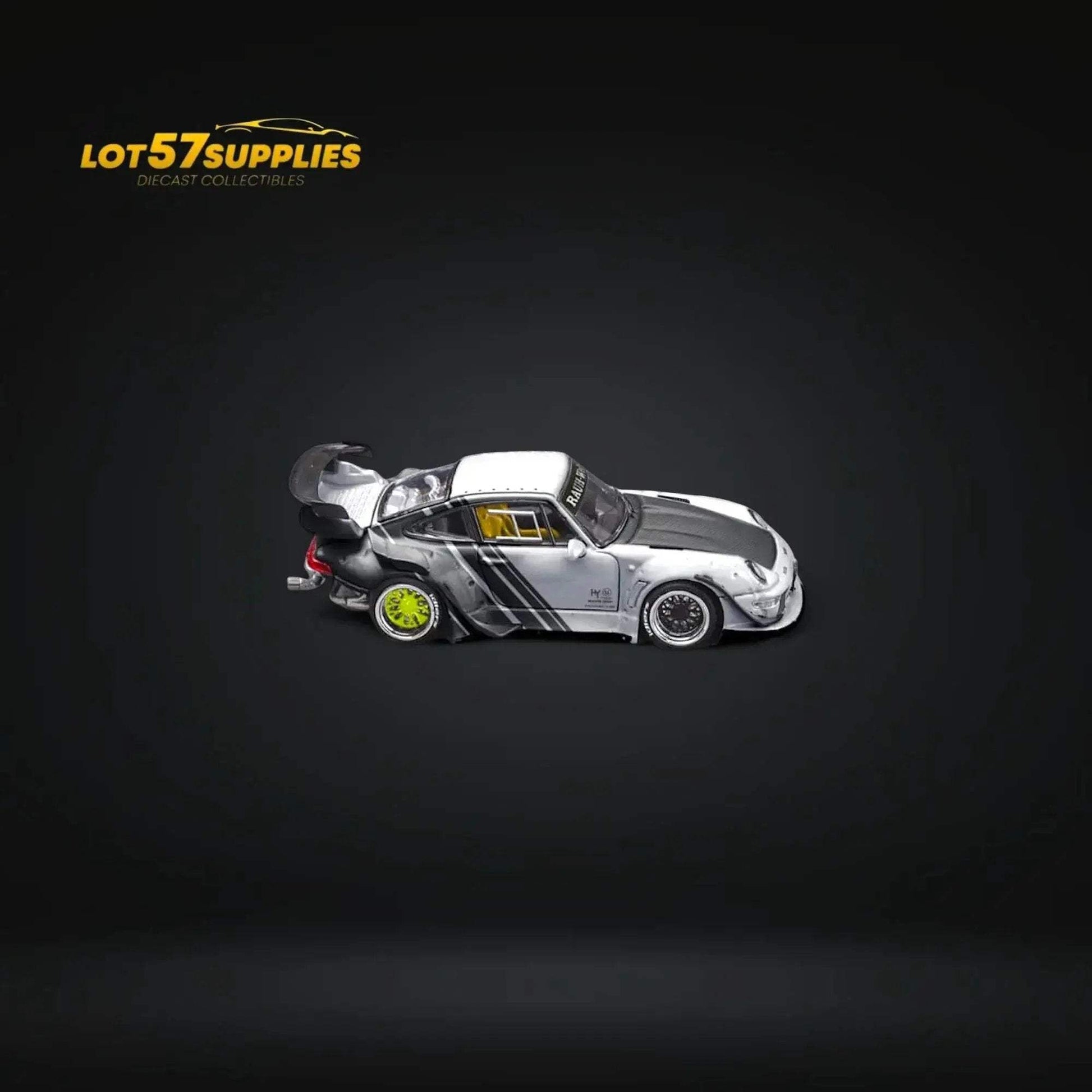 Star Model Porsche RWB 993 GT Wing Cyberpunk Silver Livery Ordinary 1:64 - ToylandEU