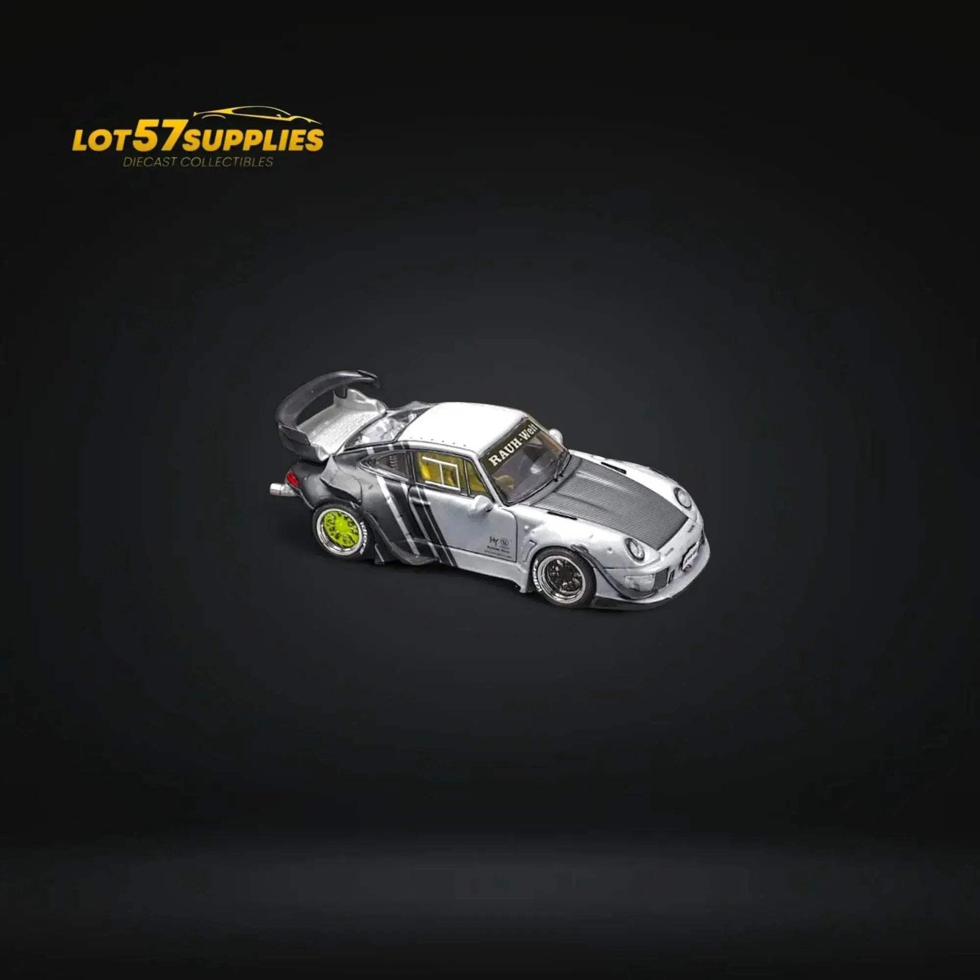 Star Model Porsche RWB 993 GT Wing Cyberpunk Silver Livery Ordinary 1:64 - ToylandEU