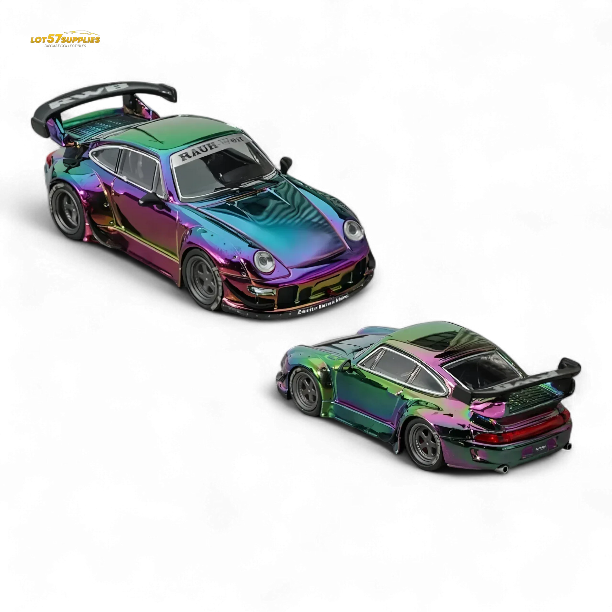 Star Model Porsche RWB 993 GT Wing Magic Purple-Green 1:64 - ToylandEU