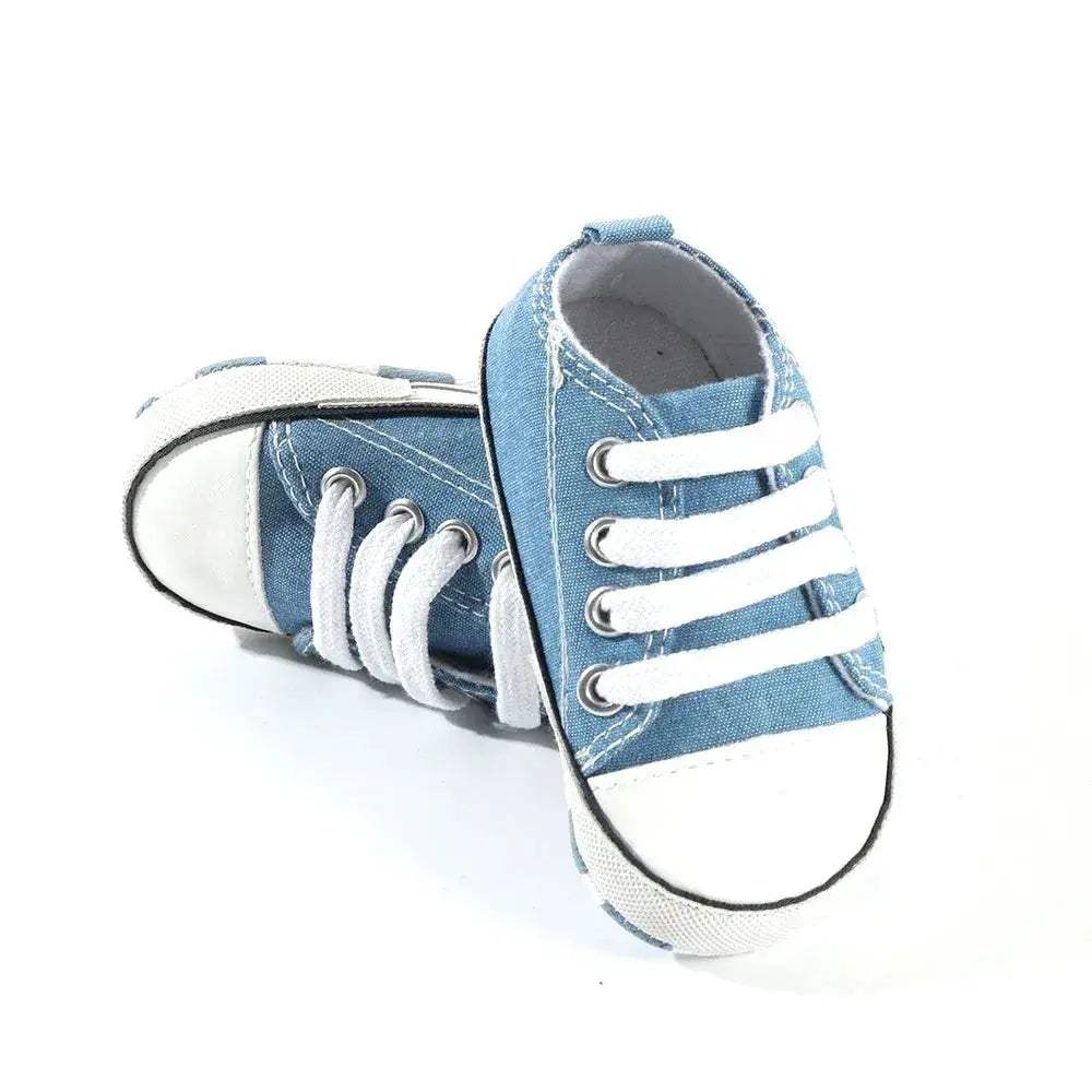 Star Print Canvas Baby Sneakers First Walkers Anti Slip Shoes - ToylandEU