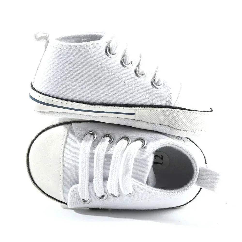 Star Print Canvas Baby Sneakers First Walkers Anti Slip Shoes - ToylandEU