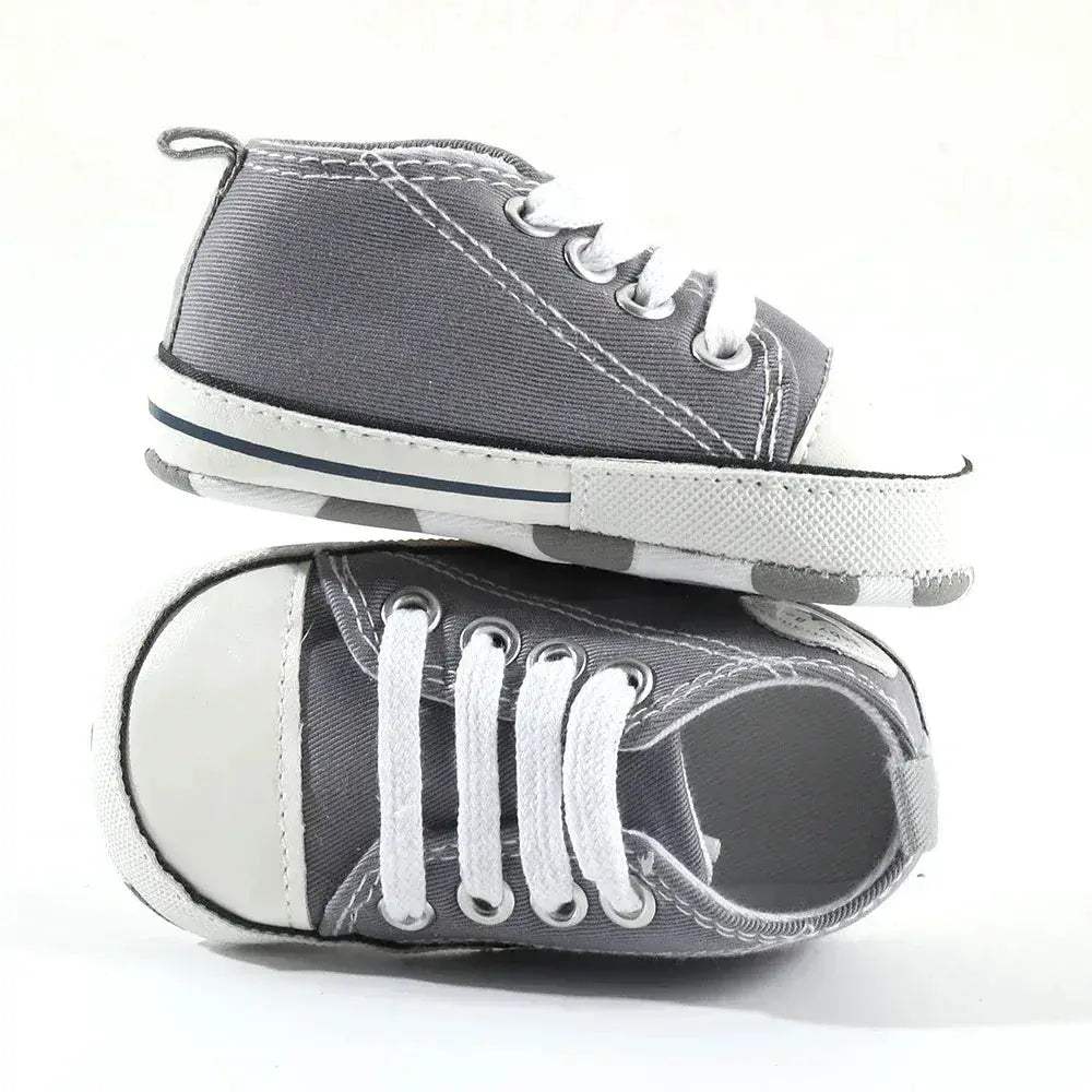 Star Print Canvas Baby Sneakers First Walkers Anti Slip Shoes - ToylandEU