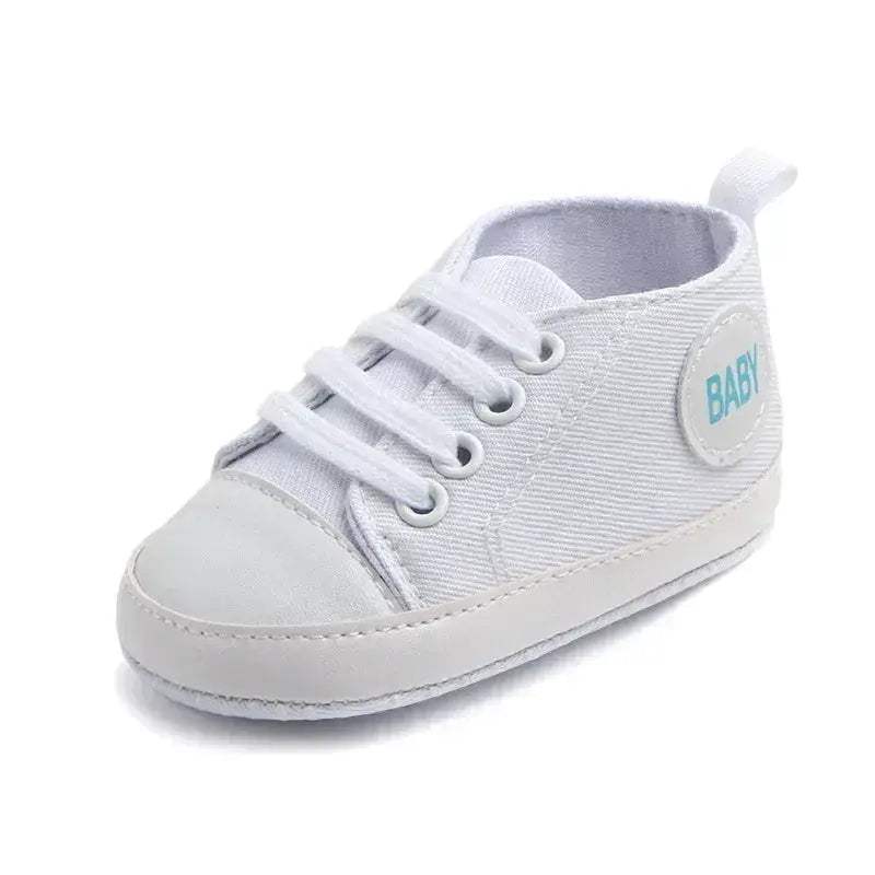 Star Print Canvas Baby Sneakers First Walkers Anti Slip Shoes - ToylandEU