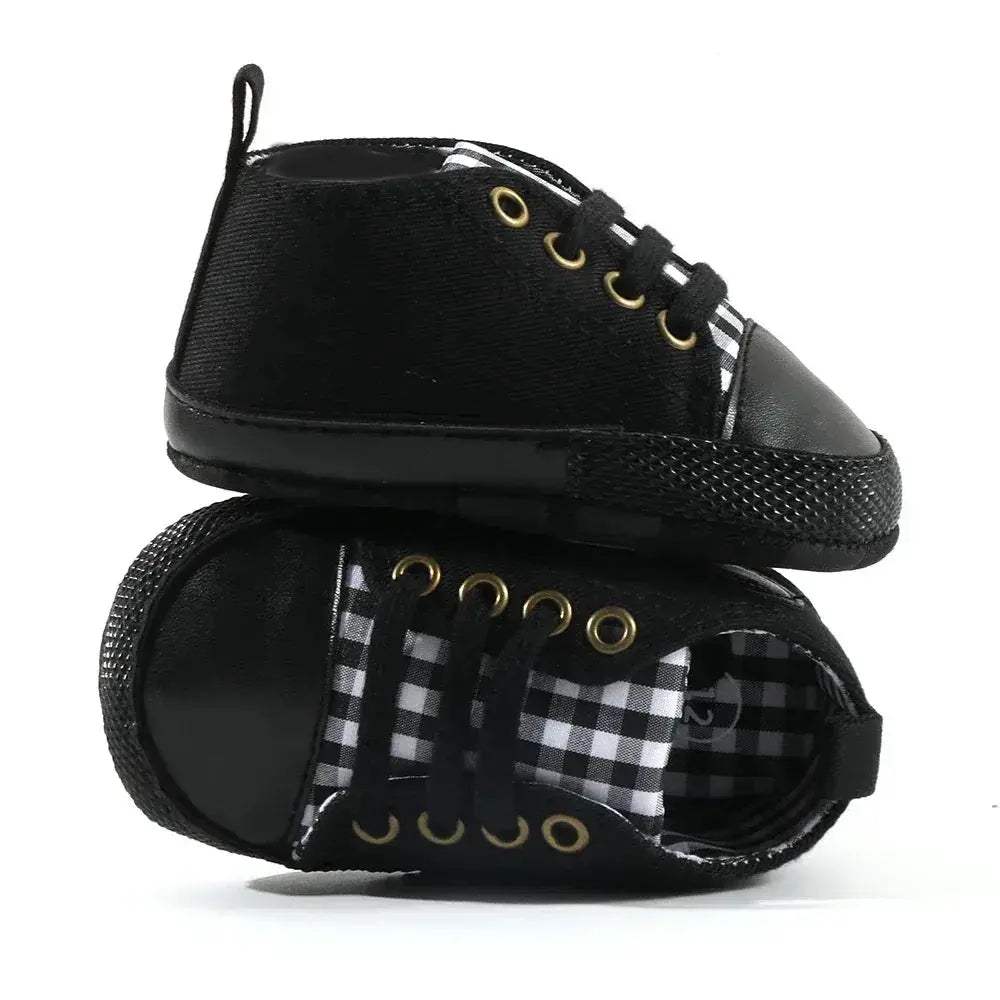 Star Print Canvas Baby Sneakers First Walkers Anti Slip Shoes - ToylandEU