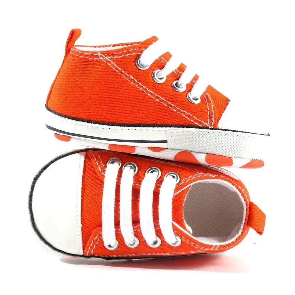 Star Print Canvas Baby Sneakers First Walkers Anti Slip Shoes - ToylandEU