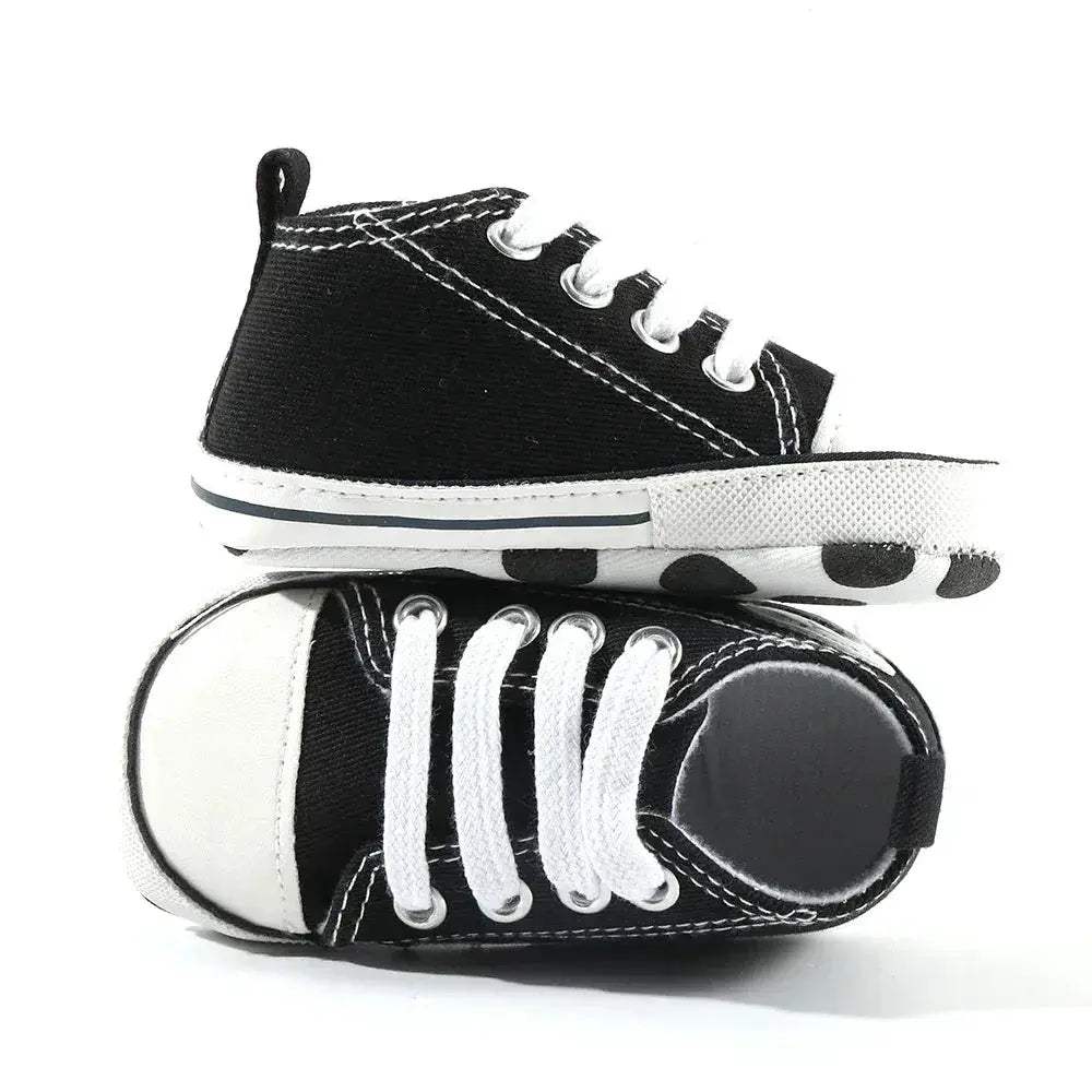 Star Print Canvas Baby Sneakers First Walkers Anti Slip Shoes - ToylandEU