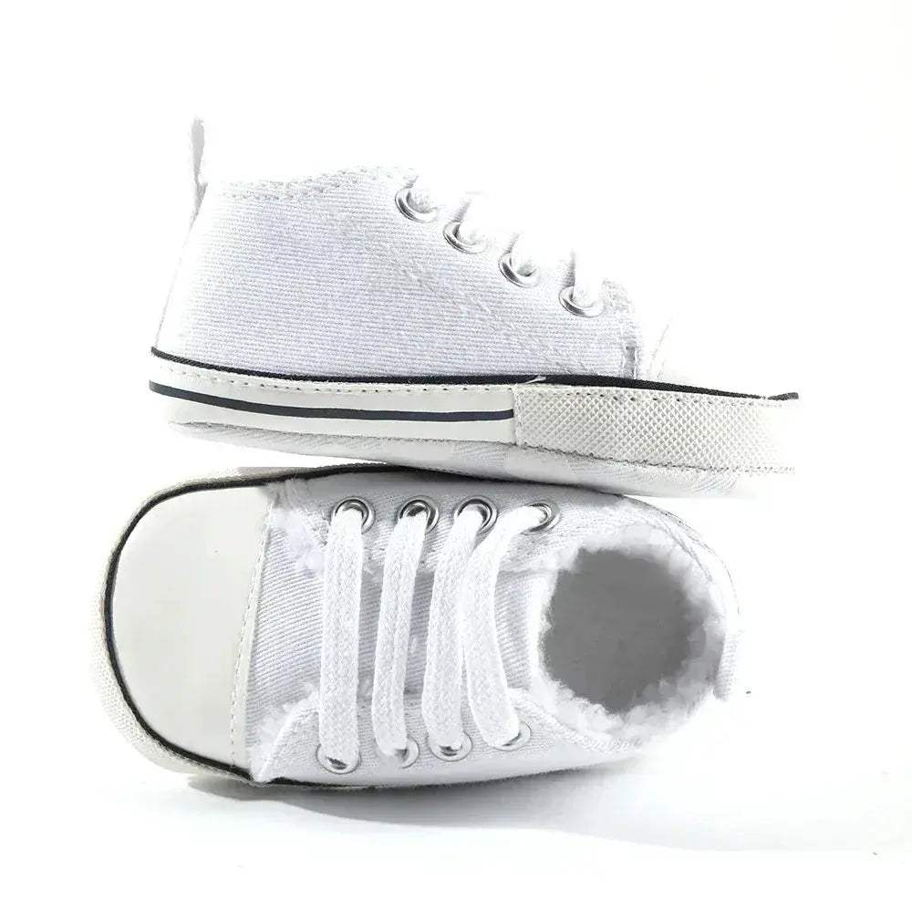 Star Print Canvas Baby Sneakers First Walkers Anti Slip Shoes - ToylandEU