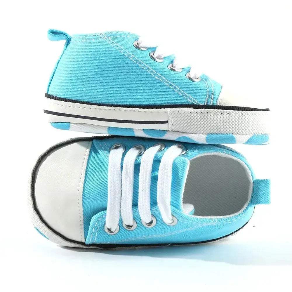 Star Print Canvas Baby Sneakers First Walkers Anti Slip Shoes - ToylandEU
