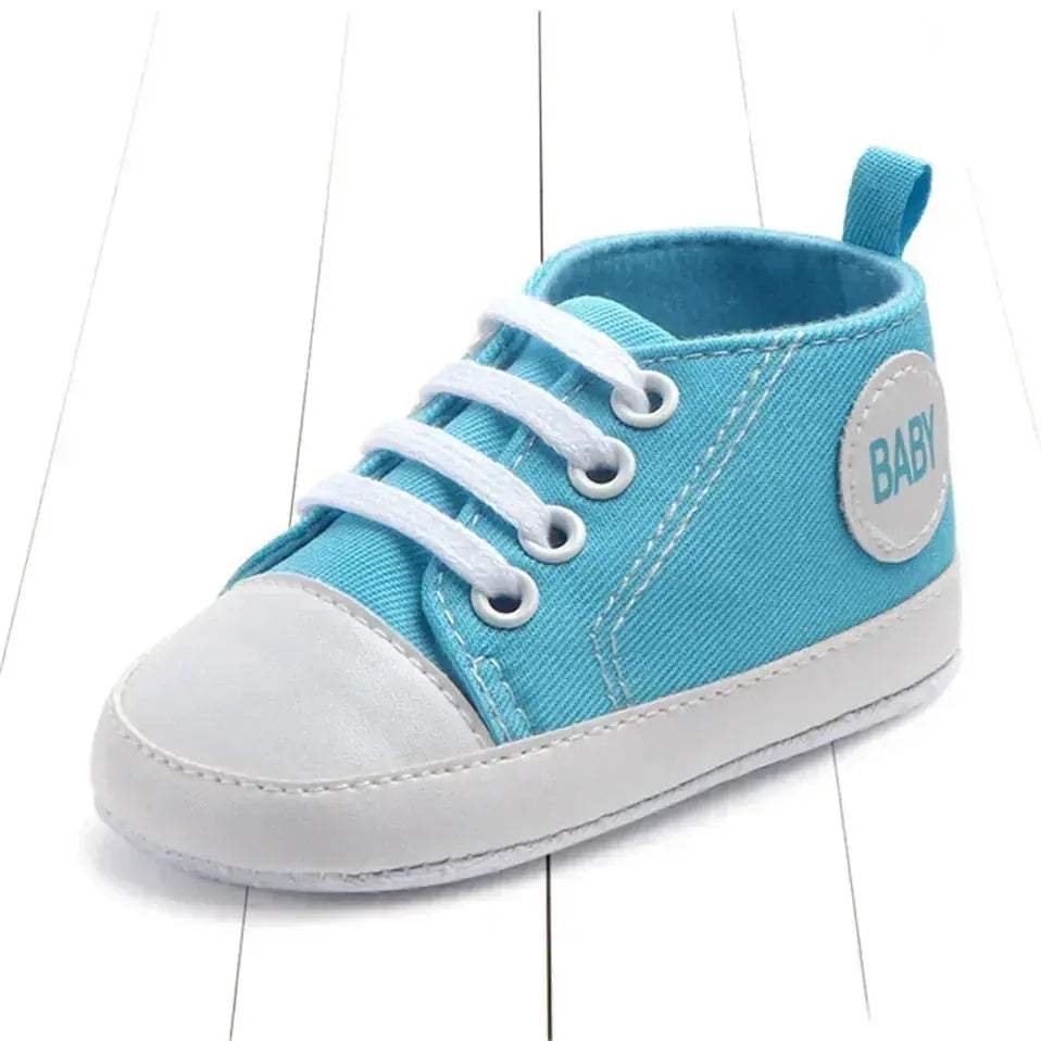 Star Print Canvas Baby Sneakers First Walkers Anti Slip Shoes - ToylandEU